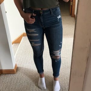 High rise ripped jeggings